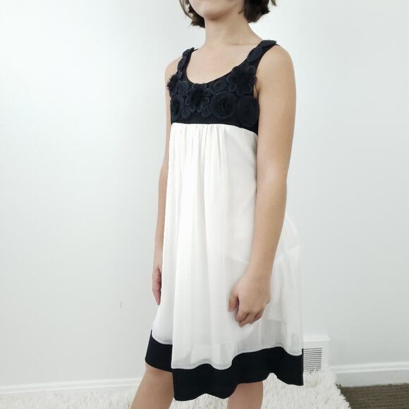 Girls Speechless Black Ivory Sleeveless Dress Sz 7 - Picture 1 of 8